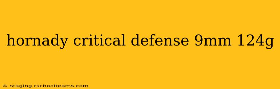 hornady critical defense 9mm 124g