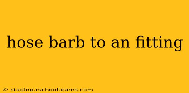 hose barb to an fitting