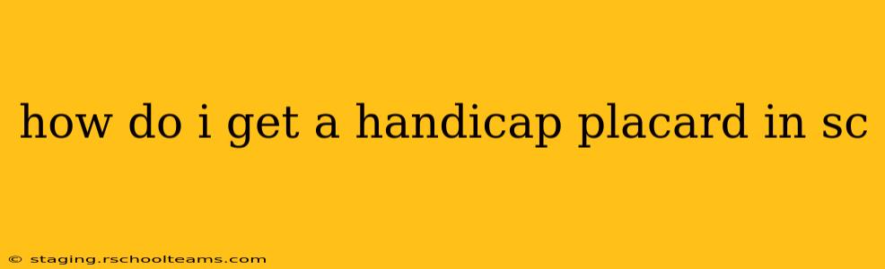 how do i get a handicap placard in sc