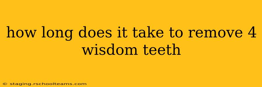 how long does it take to remove 4 wisdom teeth