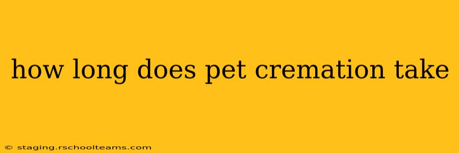 how long does pet cremation take