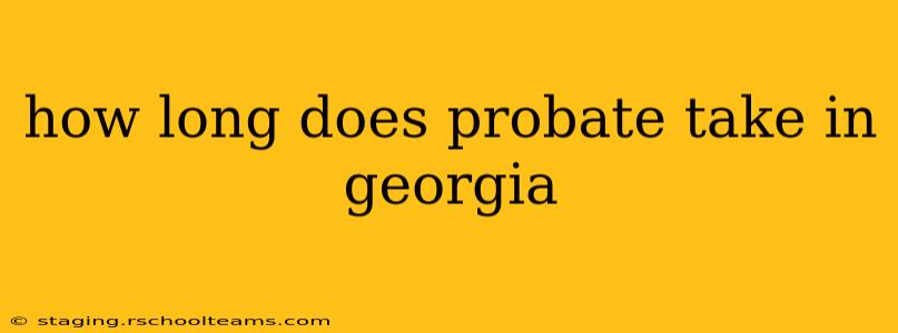 how long does probate take in georgia