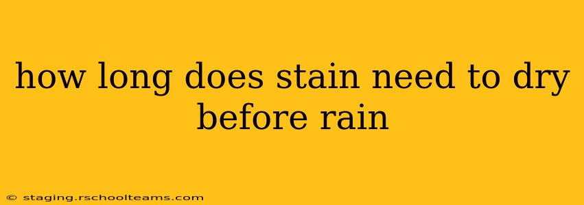 how long does stain need to dry before rain