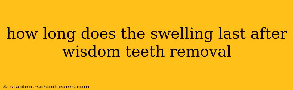 how long does the swelling last after wisdom teeth removal