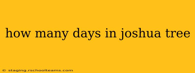 how many days in joshua tree