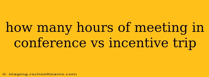 how many hours of meeting in conference vs incentive trip