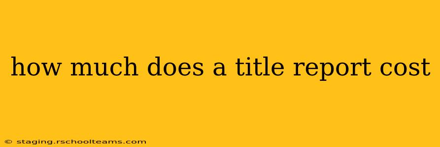 how much does a title report cost