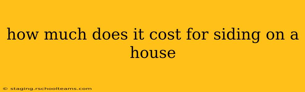 how much does it cost for siding on a house