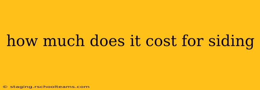 how much does it cost for siding