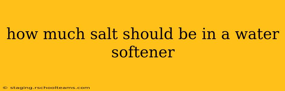 how much salt should be in a water softener