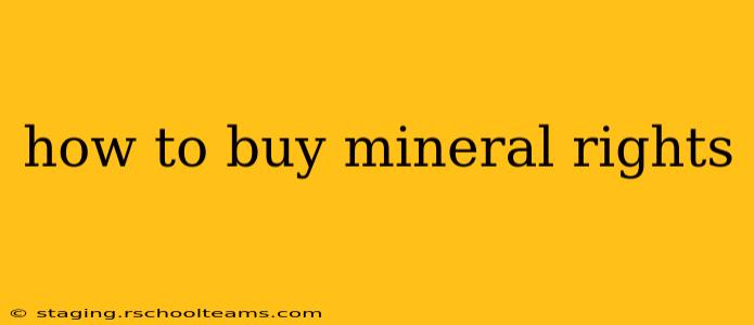how to buy mineral rights