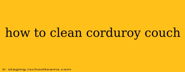 how to clean corduroy couch