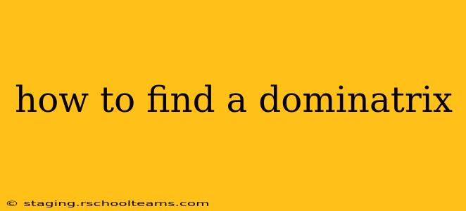 how to find a dominatrix