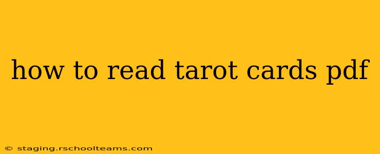 how to read tarot cards pdf