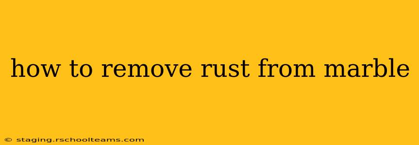 how to remove rust from marble
