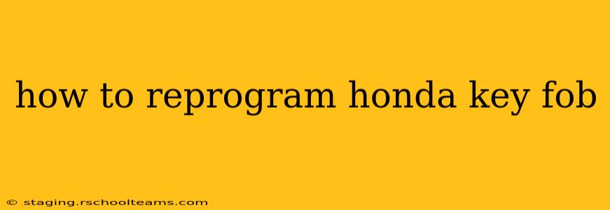 how to reprogram honda key fob