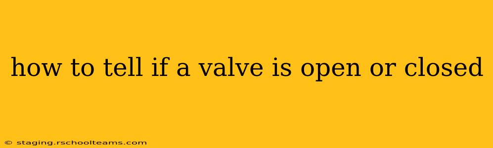 how to tell if a valve is open or closed