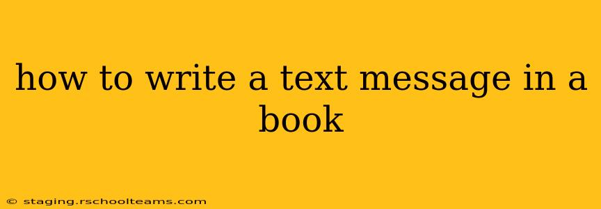 how to write a text message in a book