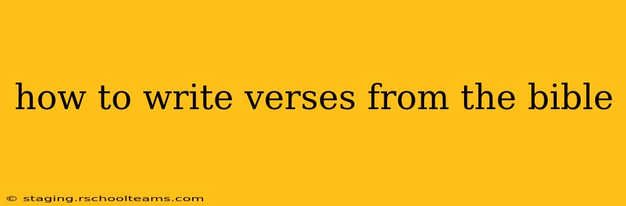 how to write verses from the bible