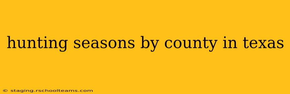 hunting seasons by county in texas