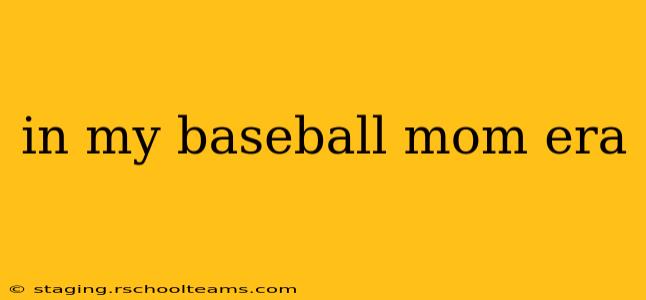 in my baseball mom era
