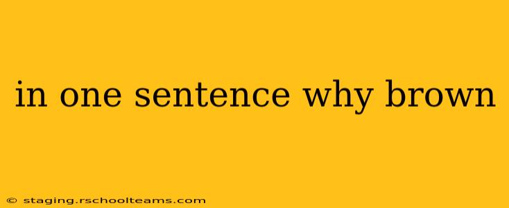 in one sentence why brown in one sentence why brown