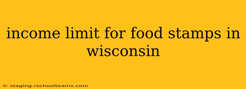 income limit for food stamps in wisconsin
