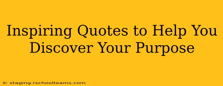 Inspiring Quotes to Help You Discover Your Purpose
