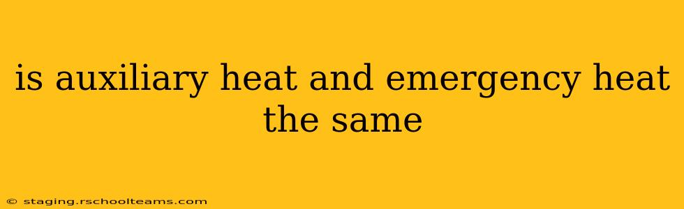 is auxiliary heat and emergency heat the same