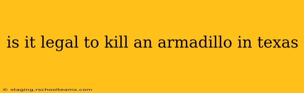 is it legal to kill an armadillo in texas