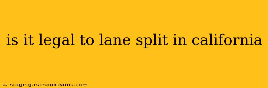 is it legal to lane split in california