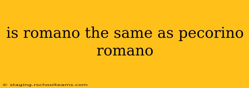 is romano the same as pecorino romano