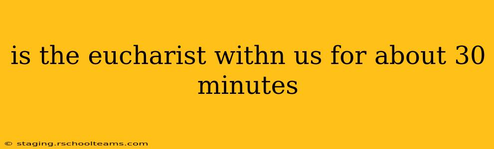 is the eucharist withn us for about 30 minutes