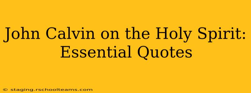 John Calvin on the Holy Spirit: Essential Quotes