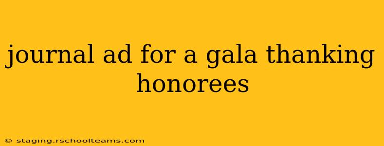 journal ad for a gala thanking honorees