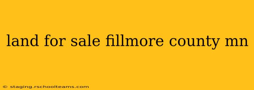land for sale fillmore county mn