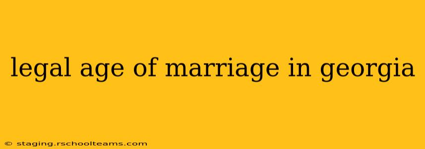 legal age of marriage in georgia