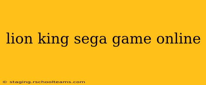 lion king sega game online