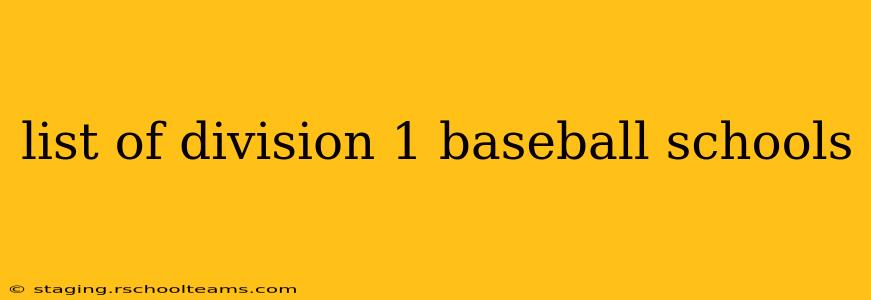 list of division 1 baseball schools