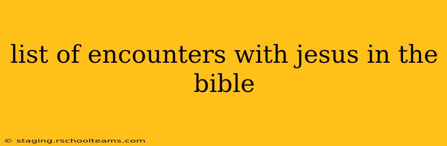 list of encounters with jesus in the bible