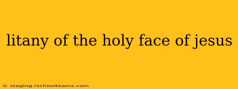 litany of the holy face of jesus