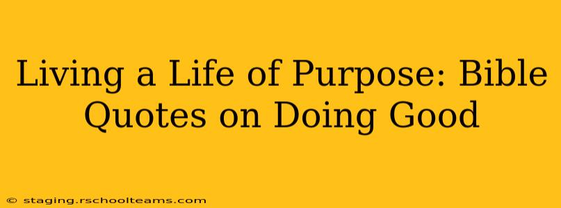 Living a Life of Purpose: Bible Quotes on Doing Good