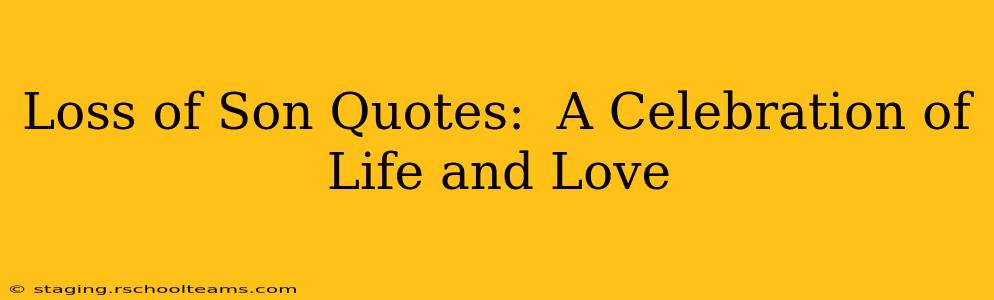Loss of Son Quotes:  A Celebration of Life and Love