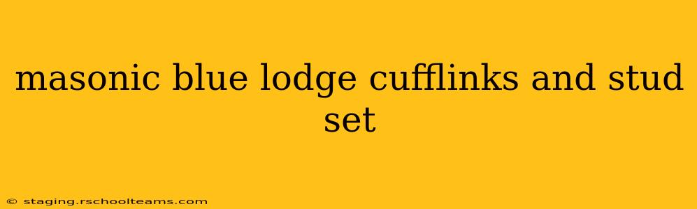 masonic blue lodge cufflinks and stud set