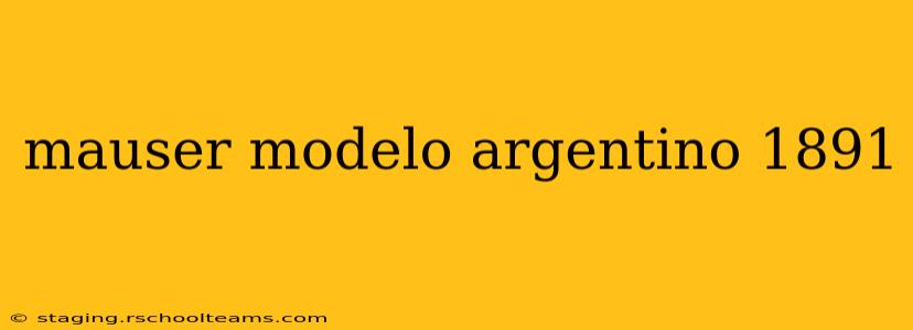 mauser modelo argentino 1891