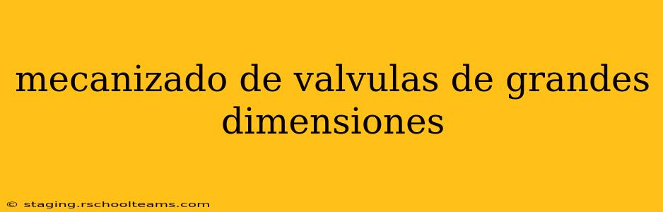 mecanizado de valvulas de grandes dimensiones