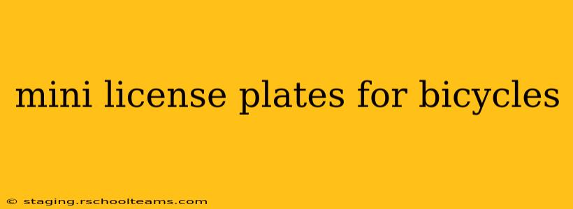 mini license plates for bicycles