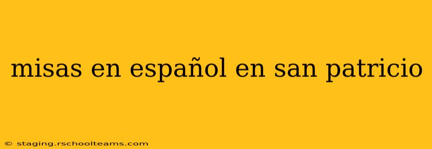misas en español en san patricio