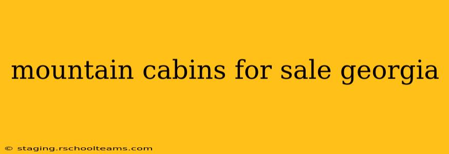 mountain cabins for sale georgia
