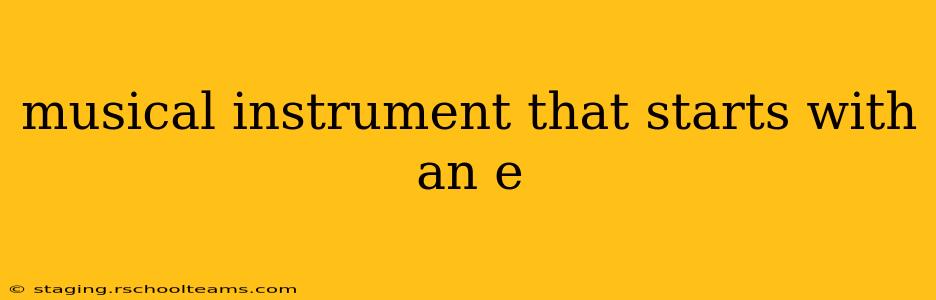 musical instrument that starts with an e